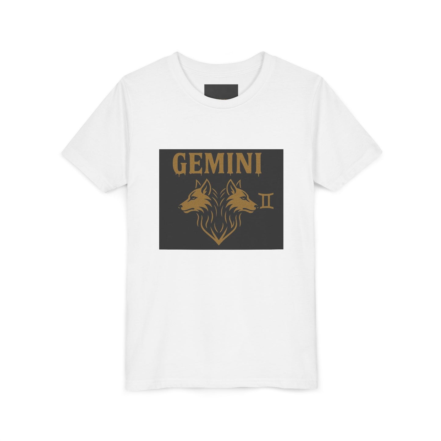 Gemini Wolf Youth Short Sleeve Tee - Astrology Shirt, Birthday Gift, Zodiac Apparel, Unique Tee for Kids