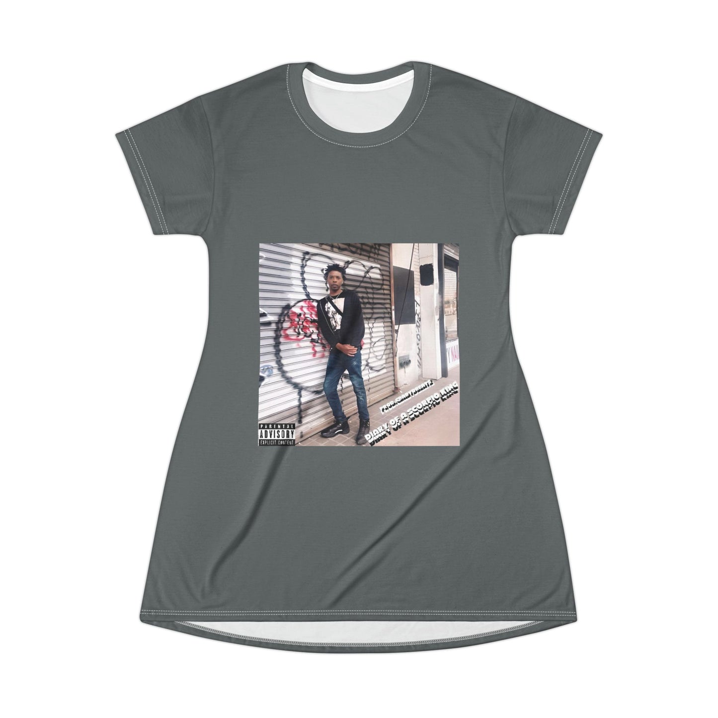 Music Vibes Graphic T-Shirt Dress, Casual Summer Dress, Women’s Lounge Wear, Gift for Music Lovers, Festival Outfit