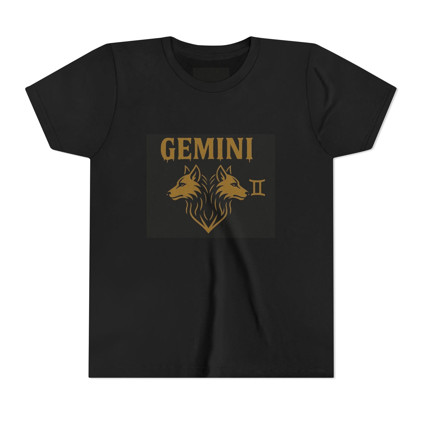 Gemini Wolf Youth Short Sleeve Tee - Astrology Shirt, Birthday Gift, Zodiac Apparel, Unique Tee for Kids