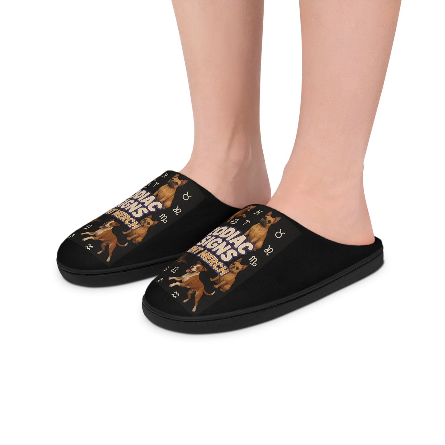 Zodiac Signs Ent Merch Slippers, Astrology Loungewear, Unique Gift for Her, Indoor Comfort Shoes, Holiday Slippers, Horoscope Homewear
