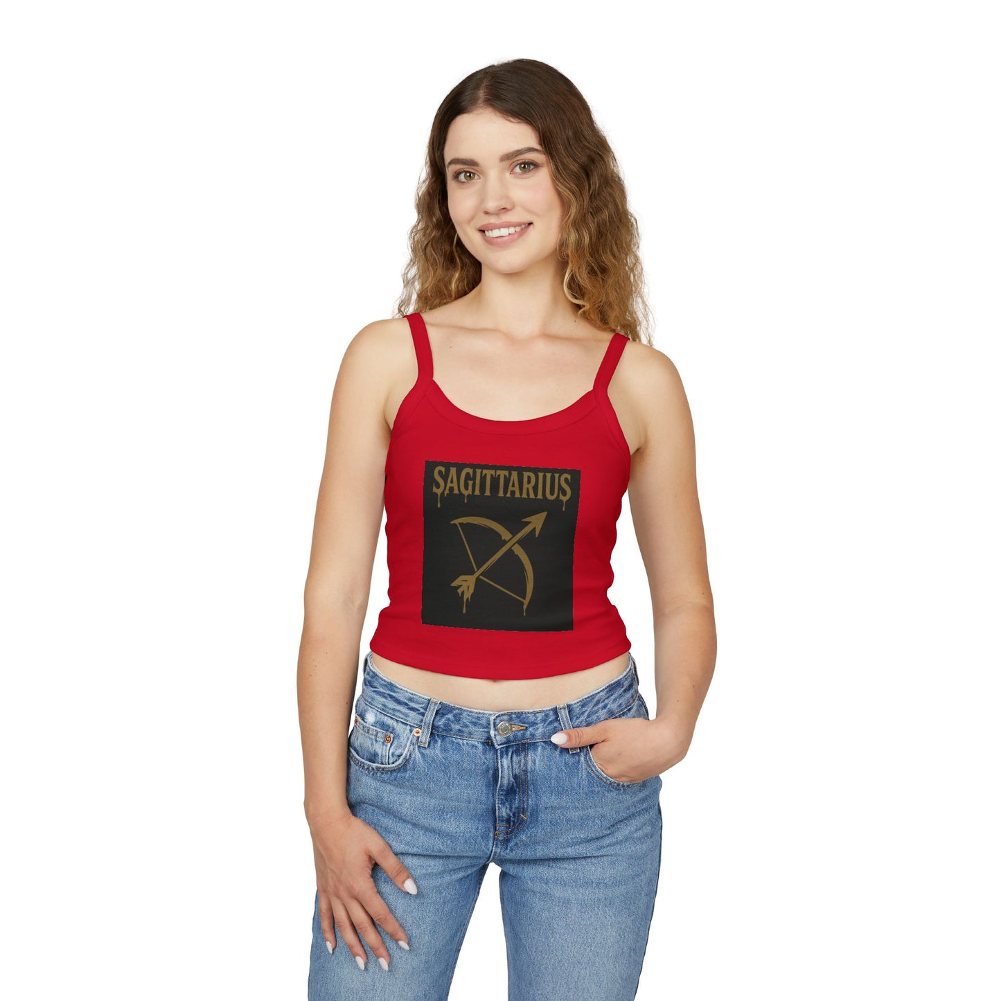 Sagittarius Zodiac Spaghetti Strap Tank Top, Astrology Apparel, Horoscope Gift, Birthday Top, Summer Fashion, Zodiac Sign Clothing