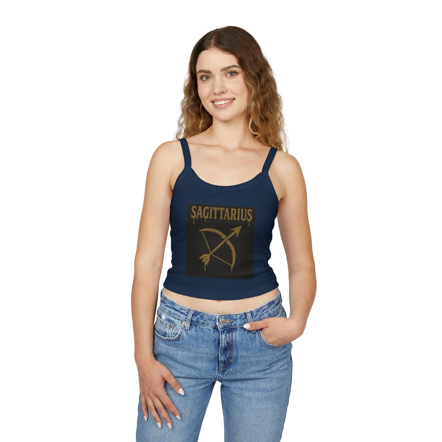 Sagittarius Zodiac Spaghetti Strap Tank Top, Astrology Apparel, Horoscope Gift, Birthday Top, Summer Fashion, Zodiac Sign Clothing