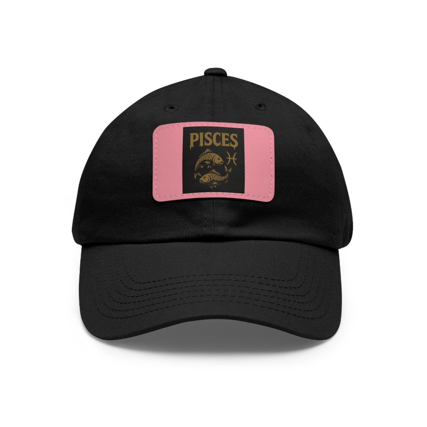 Pisces Dad Hat with Leather Patch, Astrology Fashion Hat, Gift for Pisces, Casual Outfit Accessory, Birthday Gift for Him
