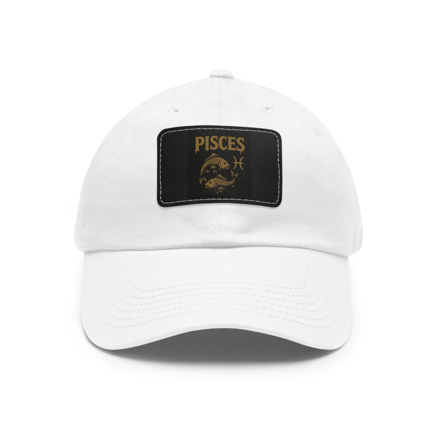 Pisces Dad Hat with Leather Patch, Astrology Fashion Hat, Gift for Pisces, Casual Outfit Accessory, Birthday Gift for Him