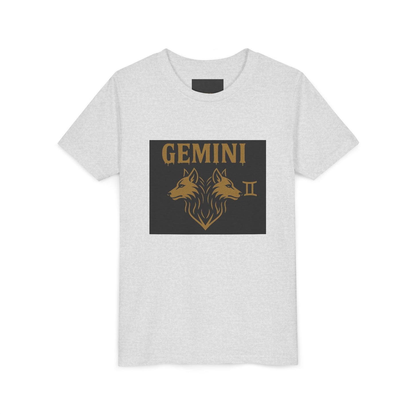 Gemini Wolf Youth Short Sleeve Tee - Astrology Shirt, Birthday Gift, Zodiac Apparel, Unique Tee for Kids