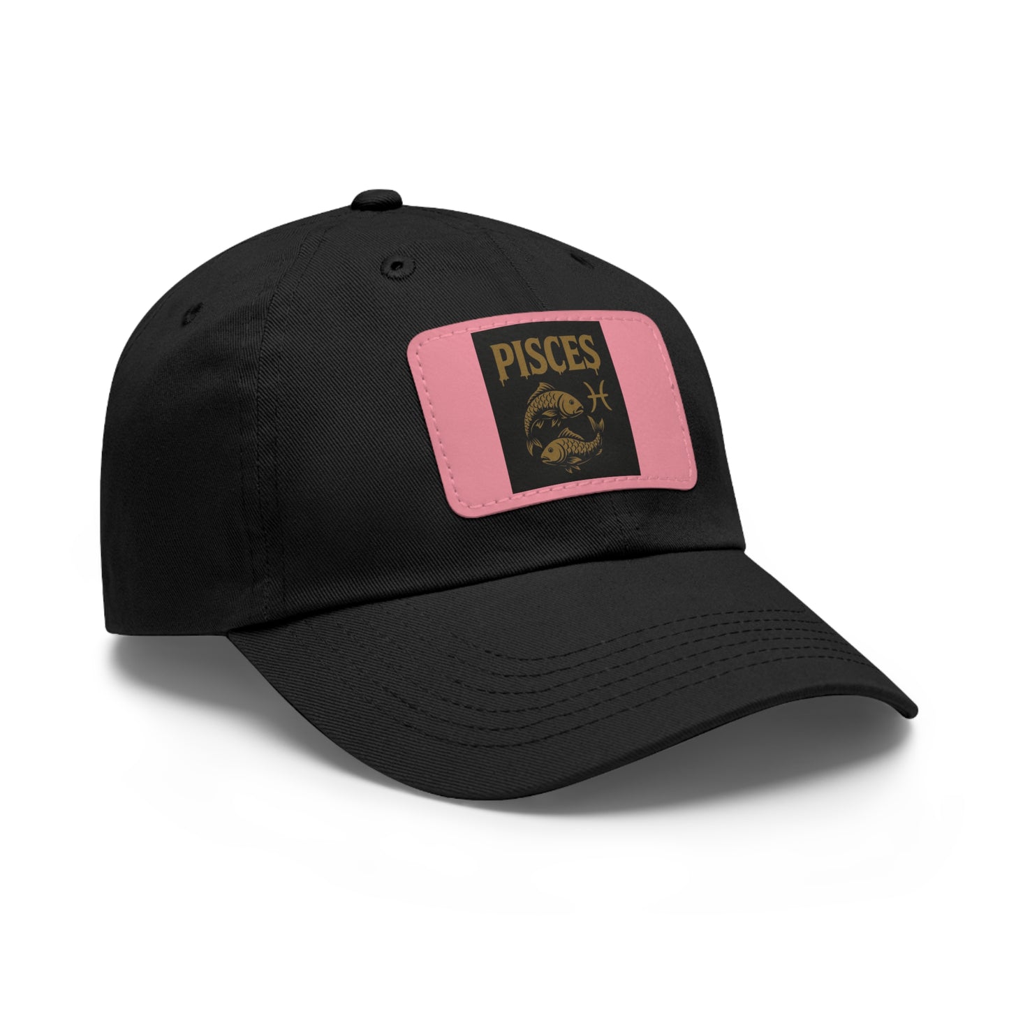 Pisces Dad Hat with Leather Patch, Astrology Fashion Hat, Gift for Pisces, Casual Outfit Accessory, Birthday Gift for Him