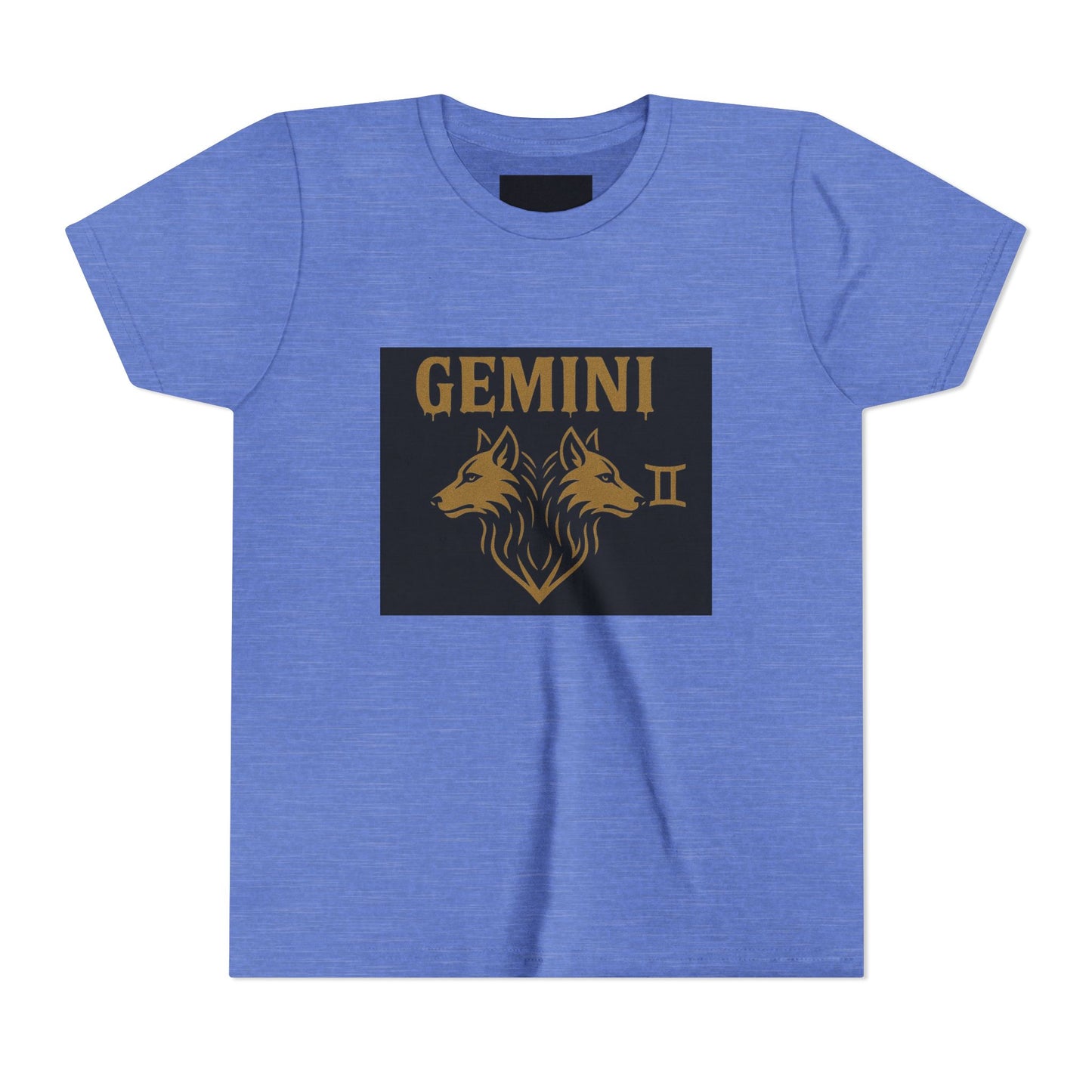 Gemini Wolf Youth Short Sleeve Tee - Astrology Shirt, Birthday Gift, Zodiac Apparel, Unique Tee for Kids