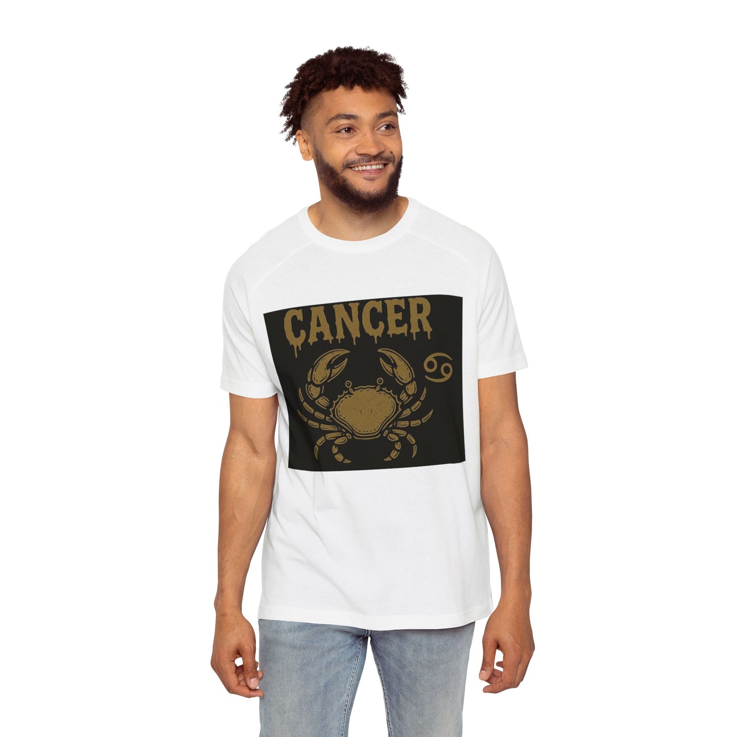 Cancer Sign Men's Raglan T-Shirt, Astrology Tee, Horoscope Apparel, Gift for Astrology Lovers, Star Sign Shirt