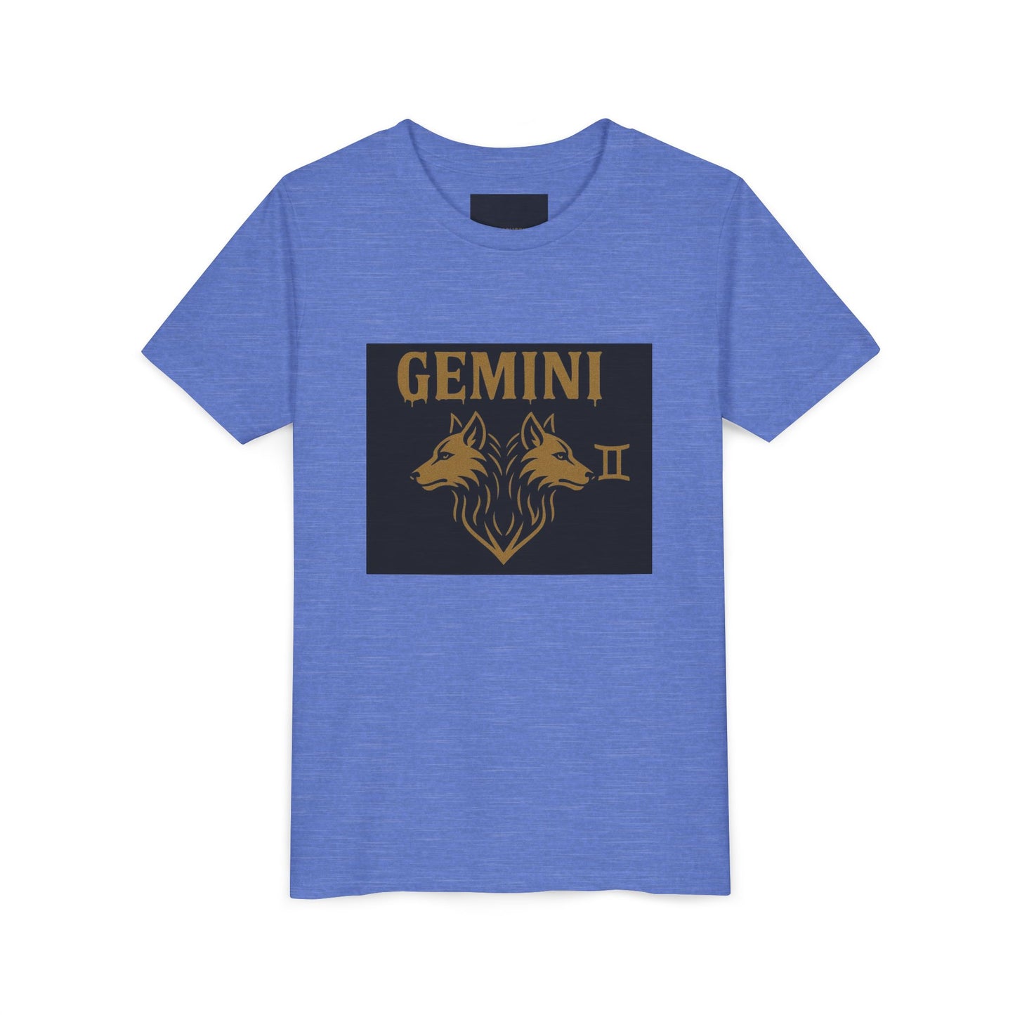 Gemini Wolf Youth Short Sleeve Tee - Astrology Shirt, Birthday Gift, Zodiac Apparel, Unique Tee for Kids