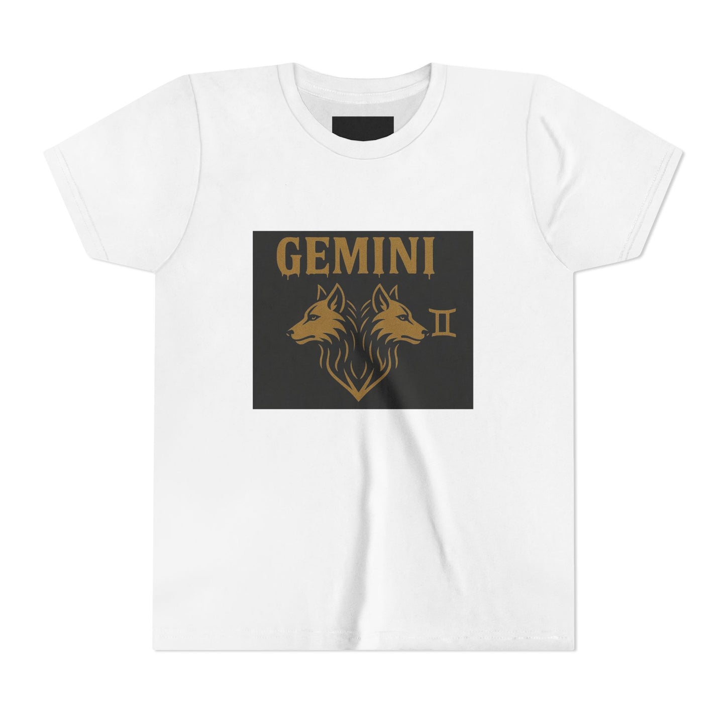 Gemini Wolf Youth Short Sleeve Tee - Astrology Shirt, Birthday Gift, Zodiac Apparel, Unique Tee for Kids