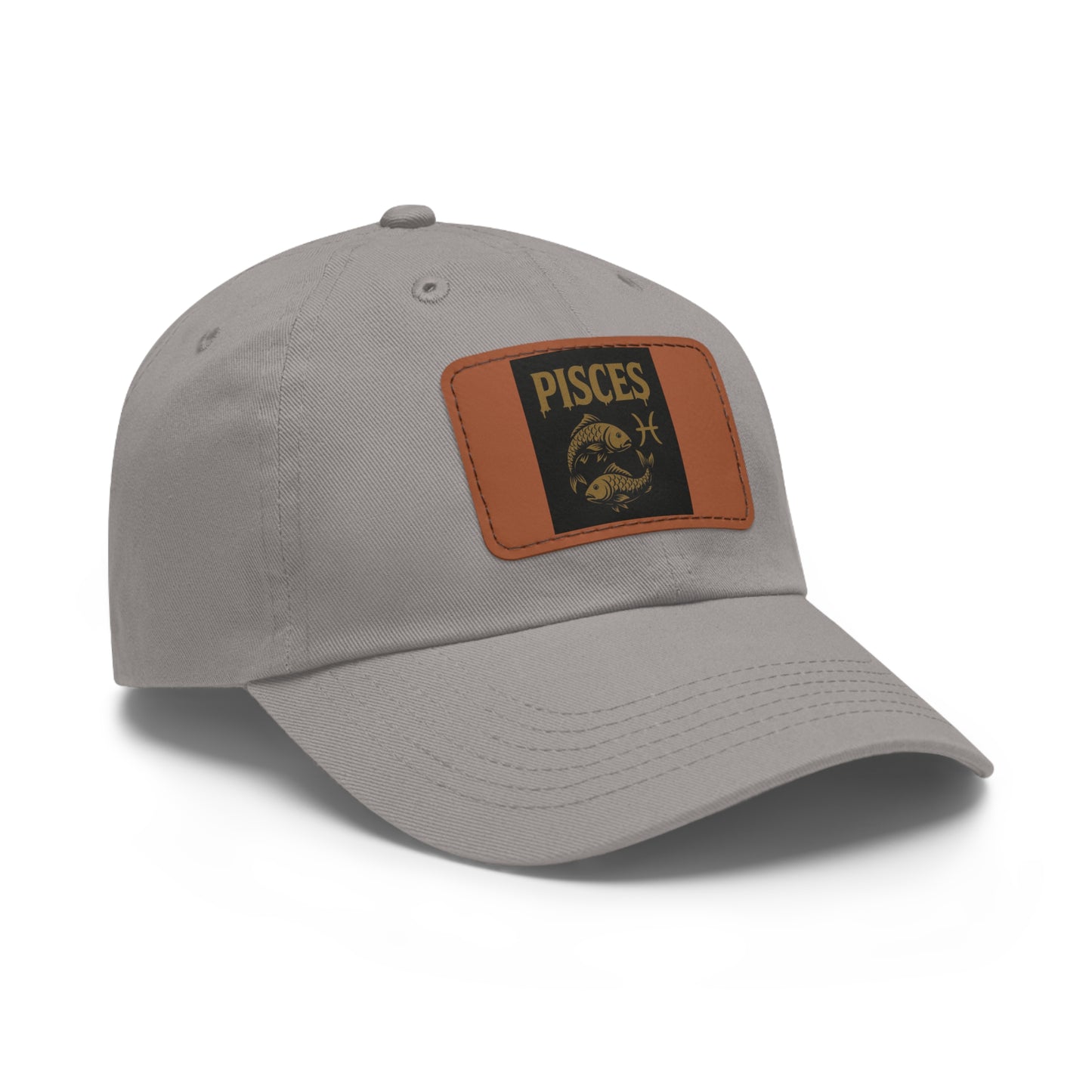 Pisces Dad Hat with Leather Patch, Astrology Fashion Hat, Gift for Pisces, Casual Outfit Accessory, Birthday Gift for Him