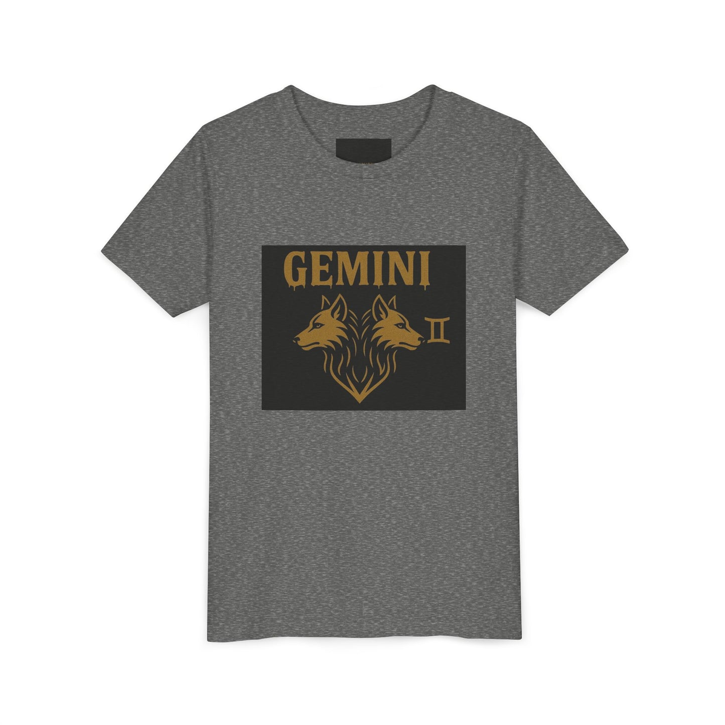Gemini Wolf Youth Short Sleeve Tee - Astrology Shirt, Birthday Gift, Zodiac Apparel, Unique Tee for Kids