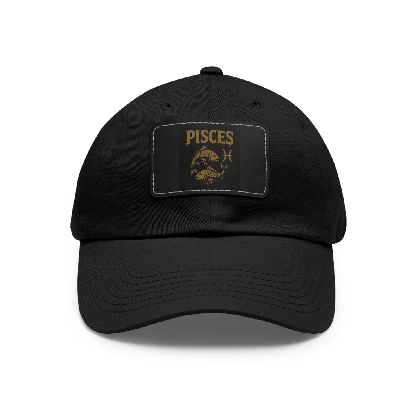 Pisces Dad Hat with Leather Patch, Astrology Fashion Hat, Gift for Pisces, Casual Outfit Accessory, Birthday Gift for Him