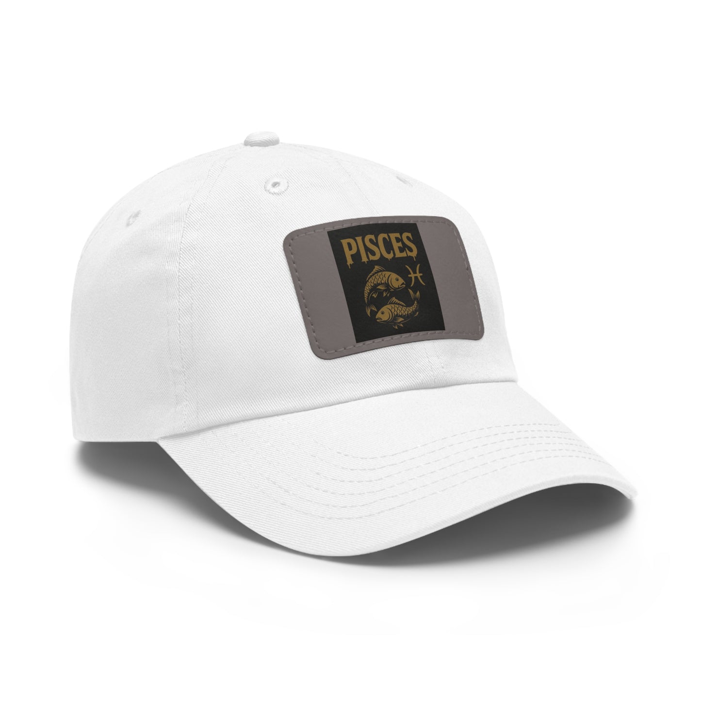 Pisces Dad Hat with Leather Patch, Astrology Fashion Hat, Gift for Pisces, Casual Outfit Accessory, Birthday Gift for Him