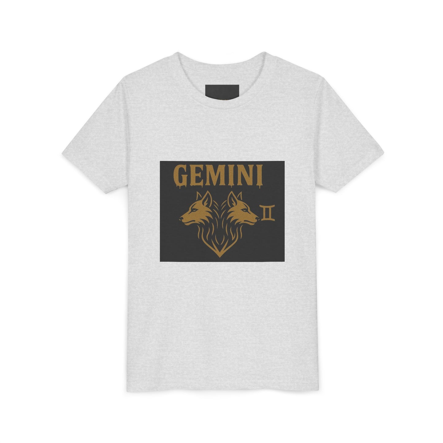 Gemini Wolf Youth Short Sleeve Tee - Astrology Shirt, Birthday Gift, Zodiac Apparel, Unique Tee for Kids