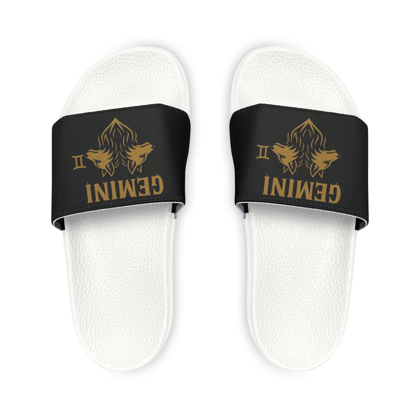 Gemini Sandals Youth Removable-Strap Zodiac Custom Design Comfortable Slides for Kids | Summer Footwear | Pool & Beach Shoes | Personalized