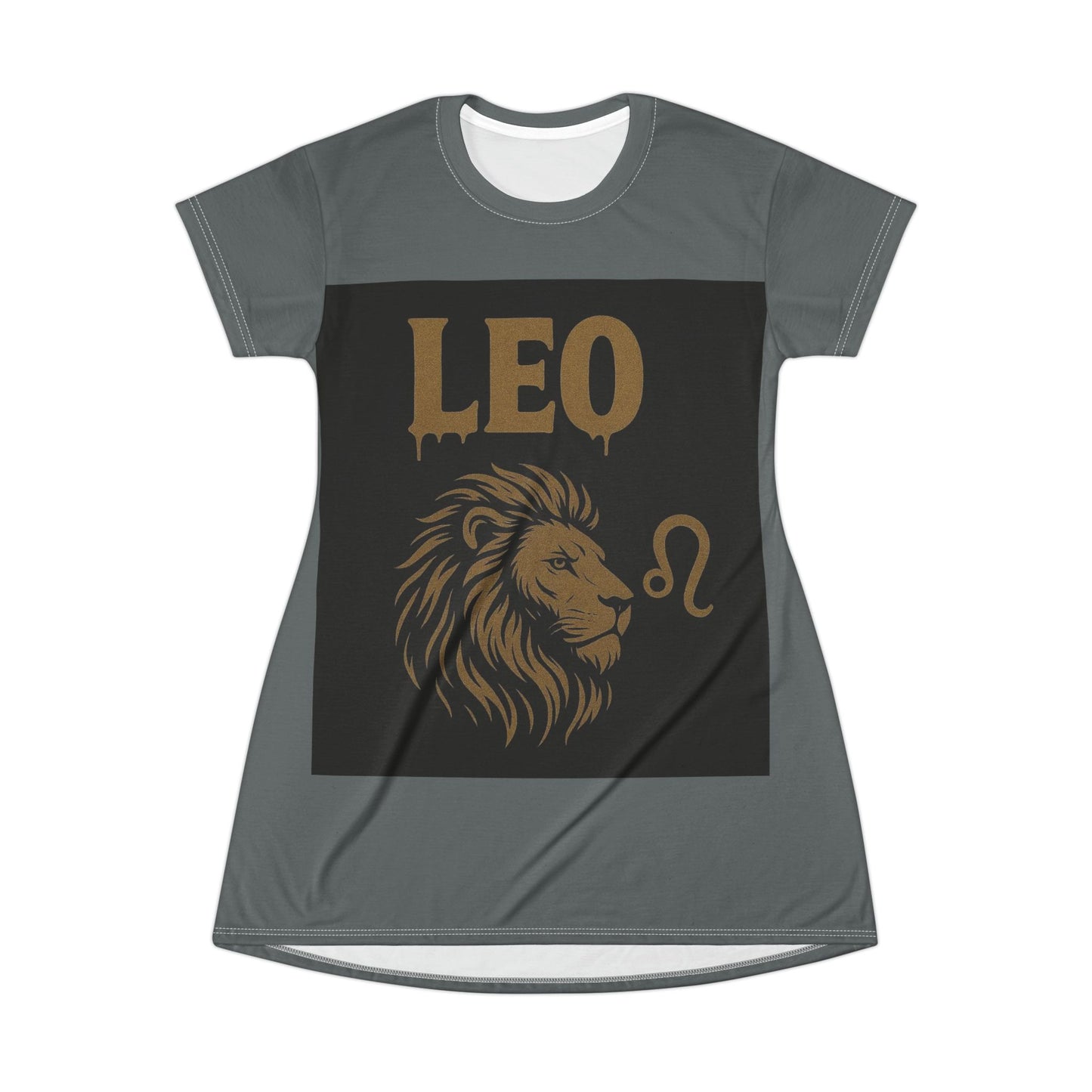 Leo Music Vibes Graphic T-Shirt Dress, Casual Summer Dress, Women’s Lounge Wear, Gift for Music Lovers, Festival Outfit