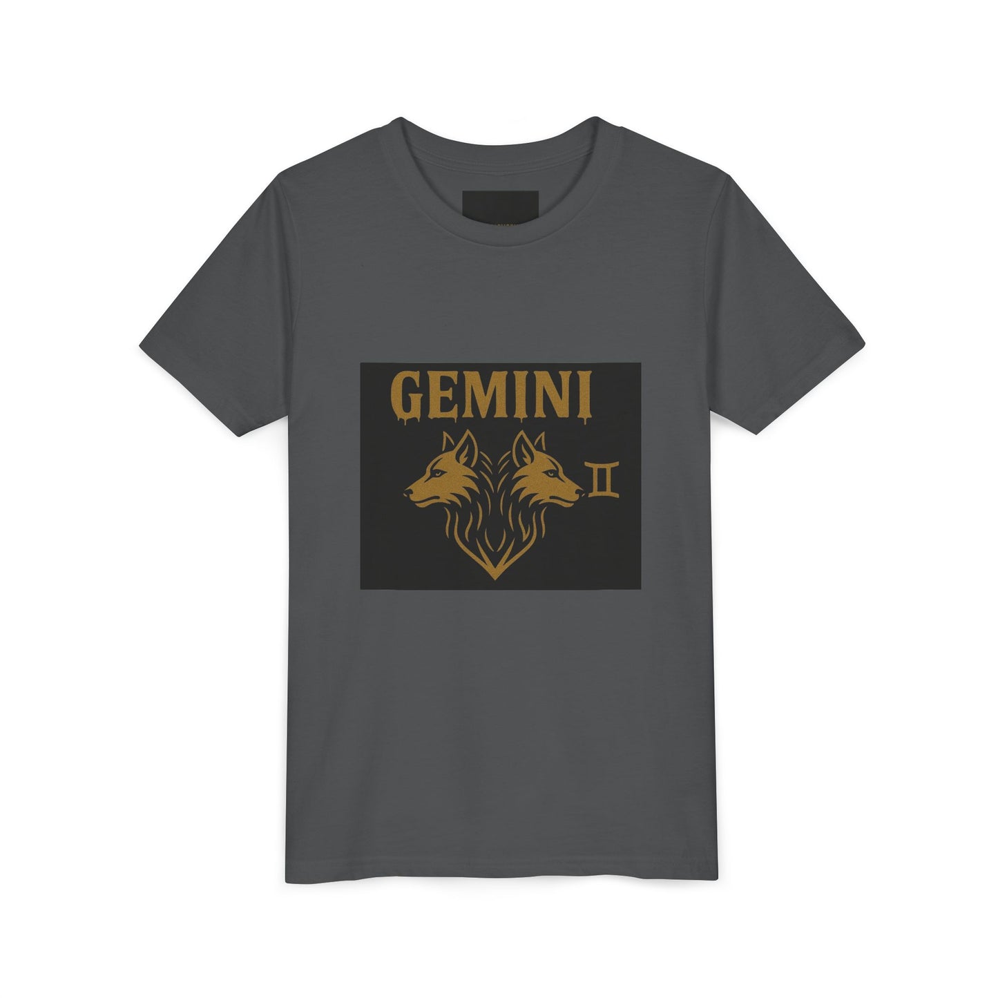 Gemini Wolf Youth Short Sleeve Tee - Astrology Shirt, Birthday Gift, Zodiac Apparel, Unique Tee for Kids