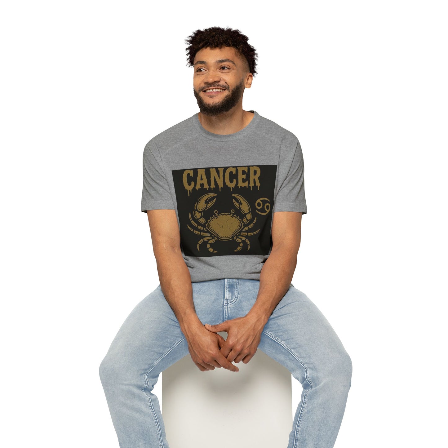 Cancer Sign Men's Raglan T-Shirt, Astrology Tee, Horoscope Apparel, Gift for Astrology Lovers, Star Sign Shirt