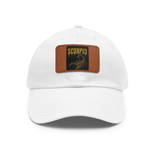 Dad Hat with Leather Patch, Astrology Fashion Hat, Gift for Pisces, Casual Outfit Accessory, Birthday Gift for Him