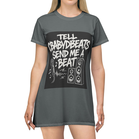Music Vibes Graphic T-Shirt Dress, Casual Summer Dress, Women’s Lounge Wear, Gift for Music Lovers, Festival Outfit