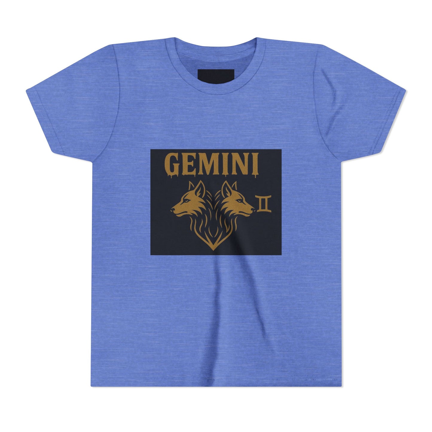 Gemini Wolf Youth Short Sleeve Tee - Astrology Shirt, Birthday Gift, Zodiac Apparel, Unique Tee for Kids