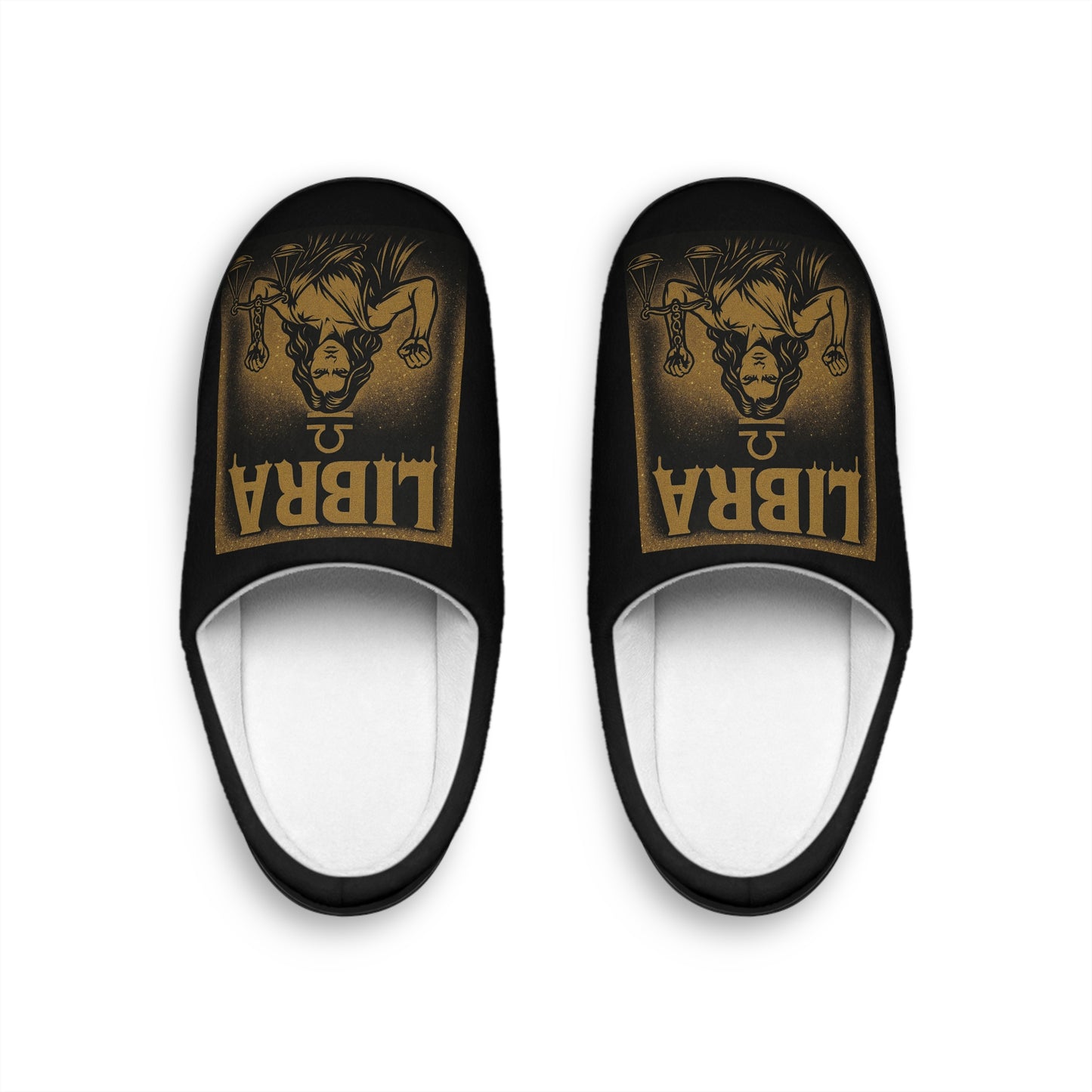 Libra Slippers - Tarot-Inspired Men's Indoor , Cozy Lounge Footwear, Gifts for Him, Unique House Slippers, Astrology Décor
