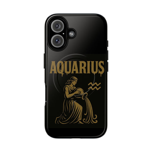 Aquarius  Zodiac Magnetic Phone Case, Tough Phone Cover for Astrologers, Horoscope Gift, Astrology Accessory, Durable Cell Phone Protector