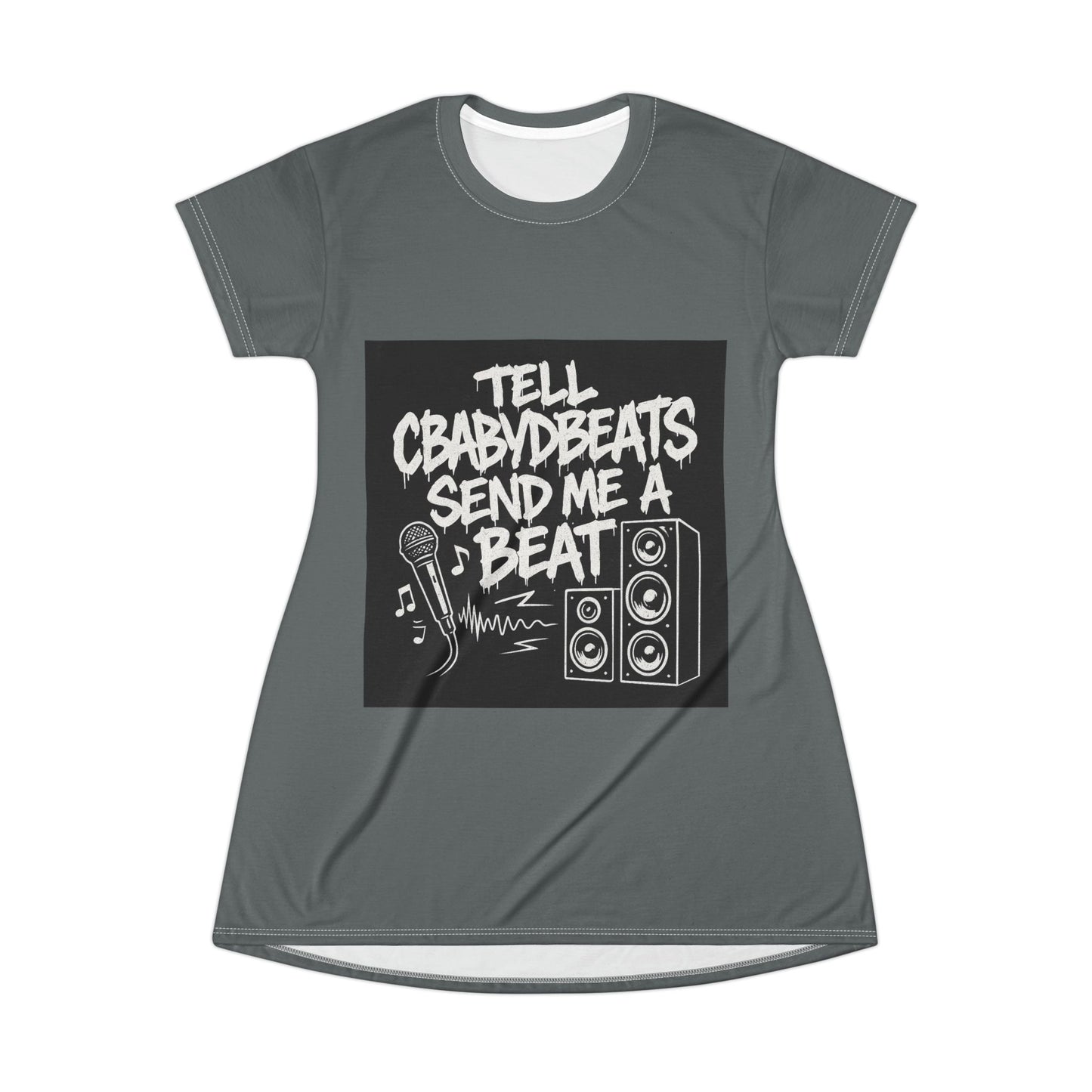 Music Vibes Graphic T-Shirt Dress, Casual Summer Dress, Women’s Lounge Wear, Gift for Music Lovers, Festival Outfit