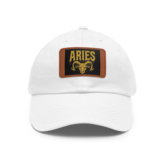 Dad Hat with Leather Patch, Astrology Fashion Hat, Gift for Pisces, Casual Outfit Accessory, Birthday Gift for Him