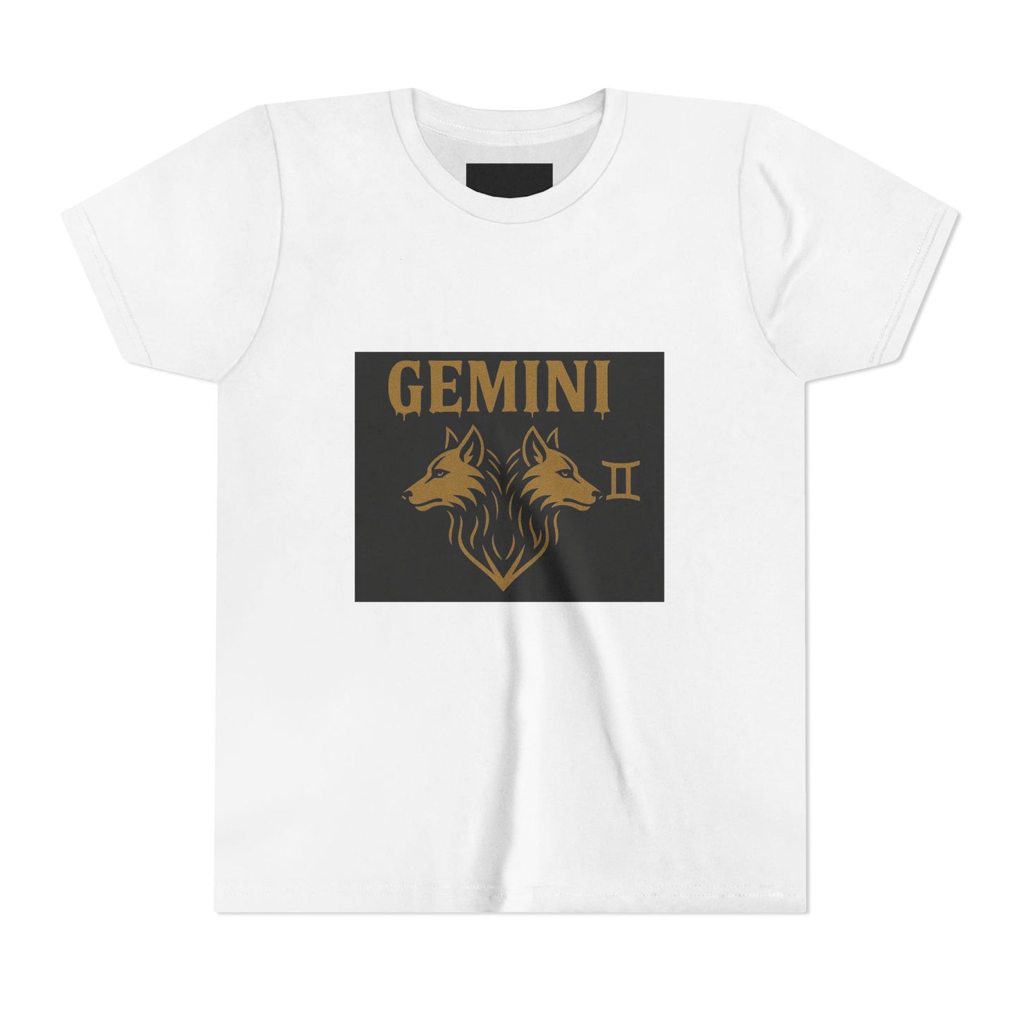 Gemini Wolf Youth Short Sleeve Tee - Astrology Shirt, Birthday Gift, Zodiac Apparel, Unique Tee for Kids