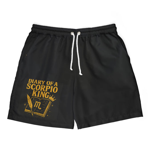 Unisex Scorpio King Swim Shorts, Beachwear, Travel Essentials, Summer Swimwear, Pool Party Attire, Zodiac Astrology Gifts