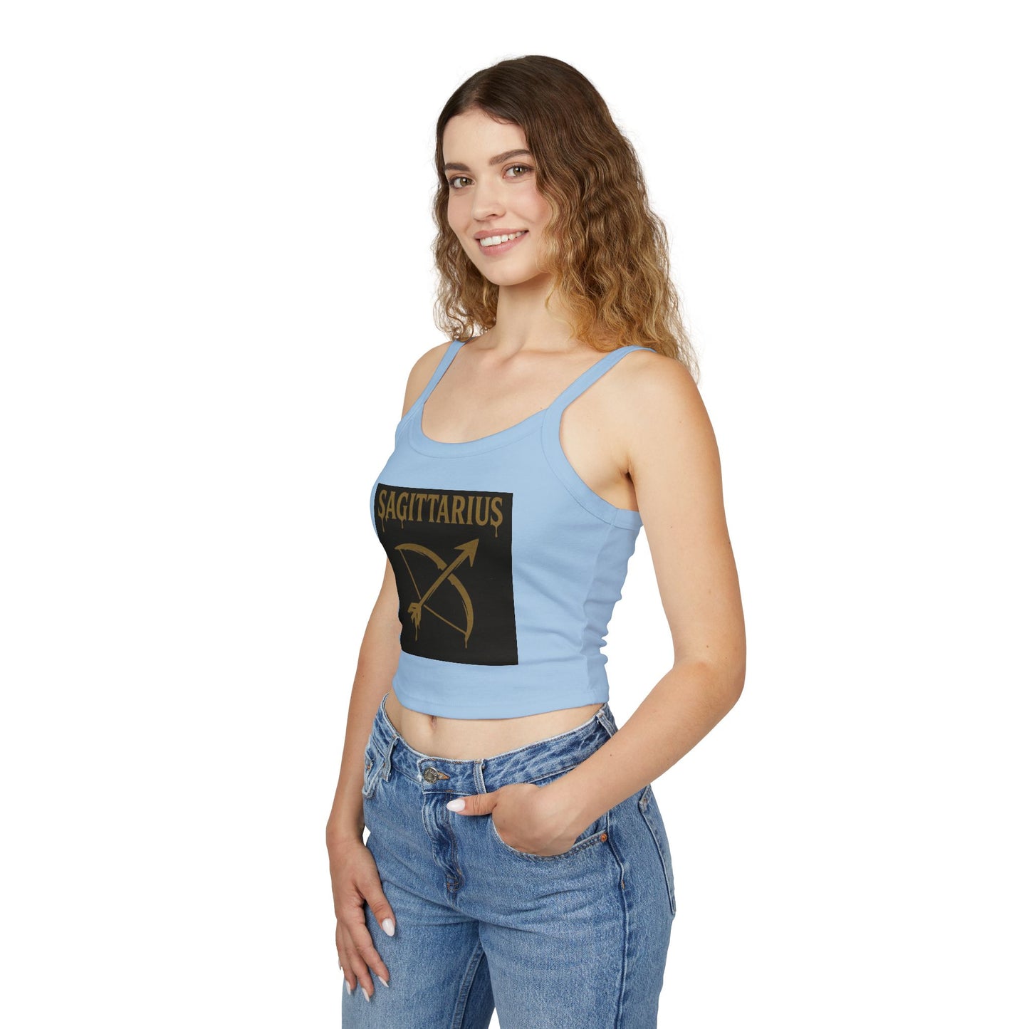 Sagittarius Zodiac Spaghetti Strap Tank Top, Astrology Apparel, Horoscope Gift, Birthday Top, Summer Fashion, Zodiac Sign Clothing
