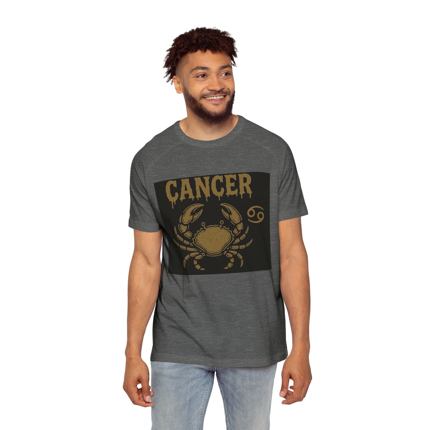 Cancer Sign Men's Raglan T-Shirt, Astrology Tee, Horoscope Apparel, Gift for Astrology Lovers, Star Sign Shirt
