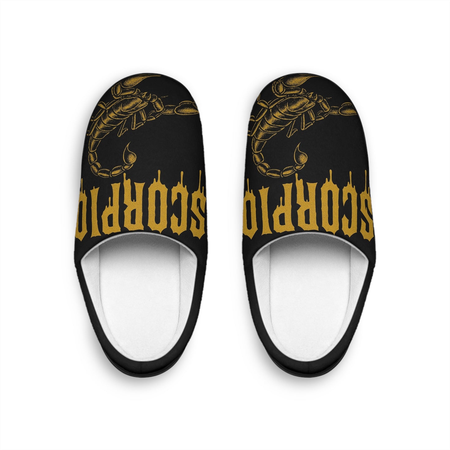 Cozy Scorpion Print Unisex Indoor Slippers, Cute Home Footwear, Gift for Her, Zodiac Slippers, Comfortable Lounge Shoes