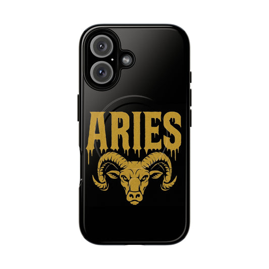 ARIES  Zodiac Magnetic Phone Case, Tough Phone Cover for Astrologers, Horoscope Gift, Astrology Accessory, Durable Cell Phone Protector