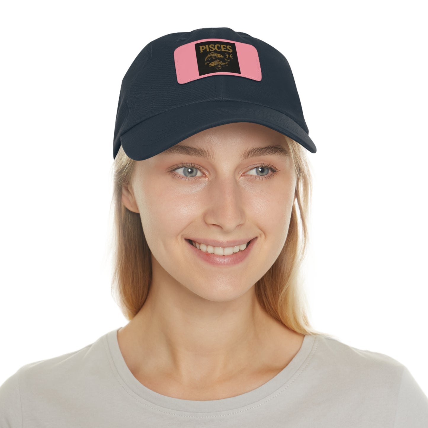 Pisces Dad Hat with Leather Patch, Astrology Fashion Hat, Gift for Pisces, Casual Outfit Accessory, Birthday Gift for Him