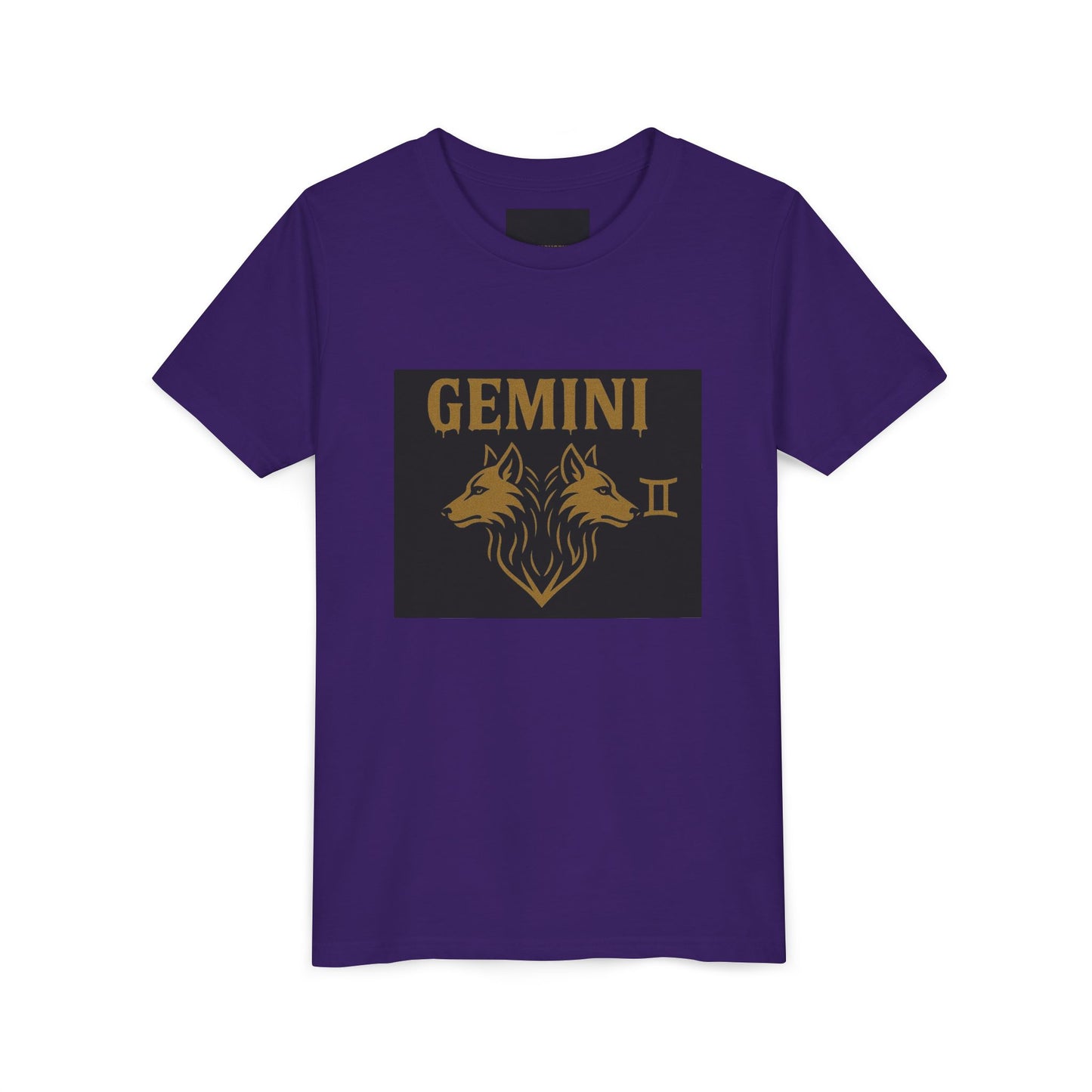 Copy of Gemini Wolf Youth Short Sleeve Tee - Astrology Shirt, Birthday Gift, Zodiac Apparel, Unique Tee for Kids