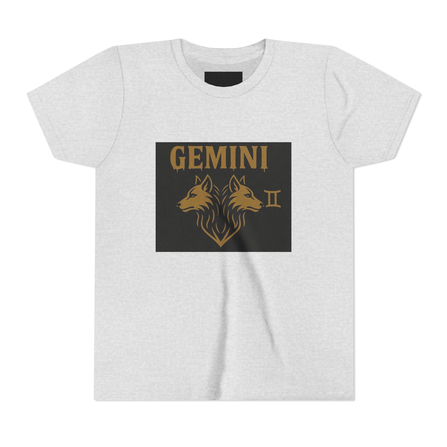 Copy of Gemini Wolf Youth Short Sleeve Tee - Astrology Shirt, Birthday Gift, Zodiac Apparel, Unique Tee for Kids
