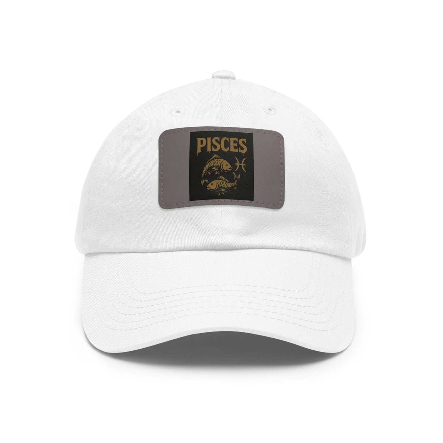 Pisces Dad Hat with Leather Patch, Astrology Fashion Hat, Gift for Pisces, Casual Outfit Accessory, Birthday Gift for Him