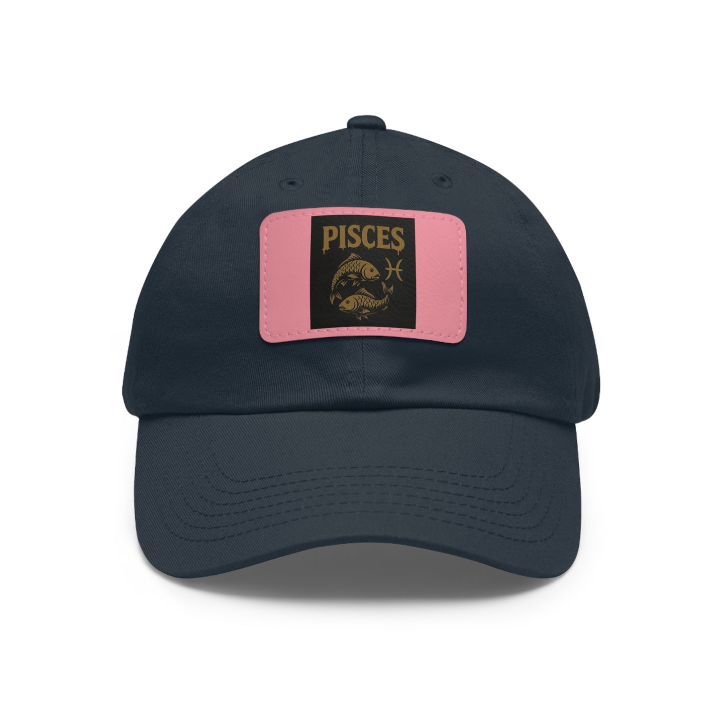 Pisces Dad Hat with Leather Patch, Astrology Fashion Hat, Gift for Pisces, Casual Outfit Accessory, Birthday Gift for Him
