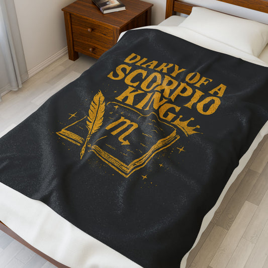 Scorpio Velveteen Plush Blanket | Cozy Zodiac Throw, Astrology Gift, Unique Home Decor, Birthday Gift for Scorpio, Warm & Soft Blanket