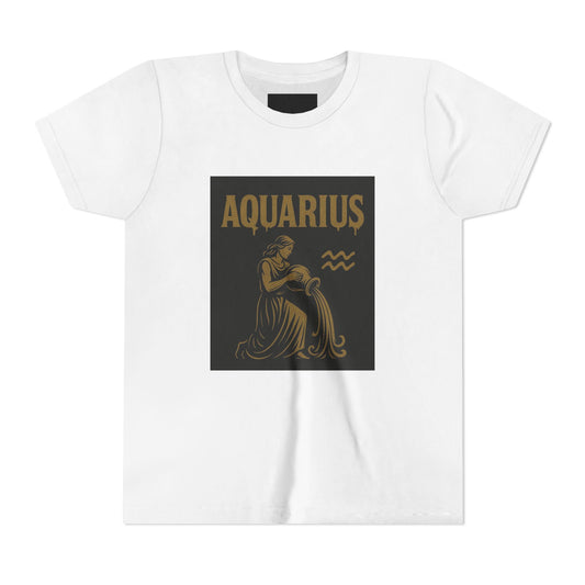 Gemini Wolf Youth Short Sleeve Tee - Astrology Shirt, Birthday Gift, Zodiac Apparel, Unique Tee for Kids