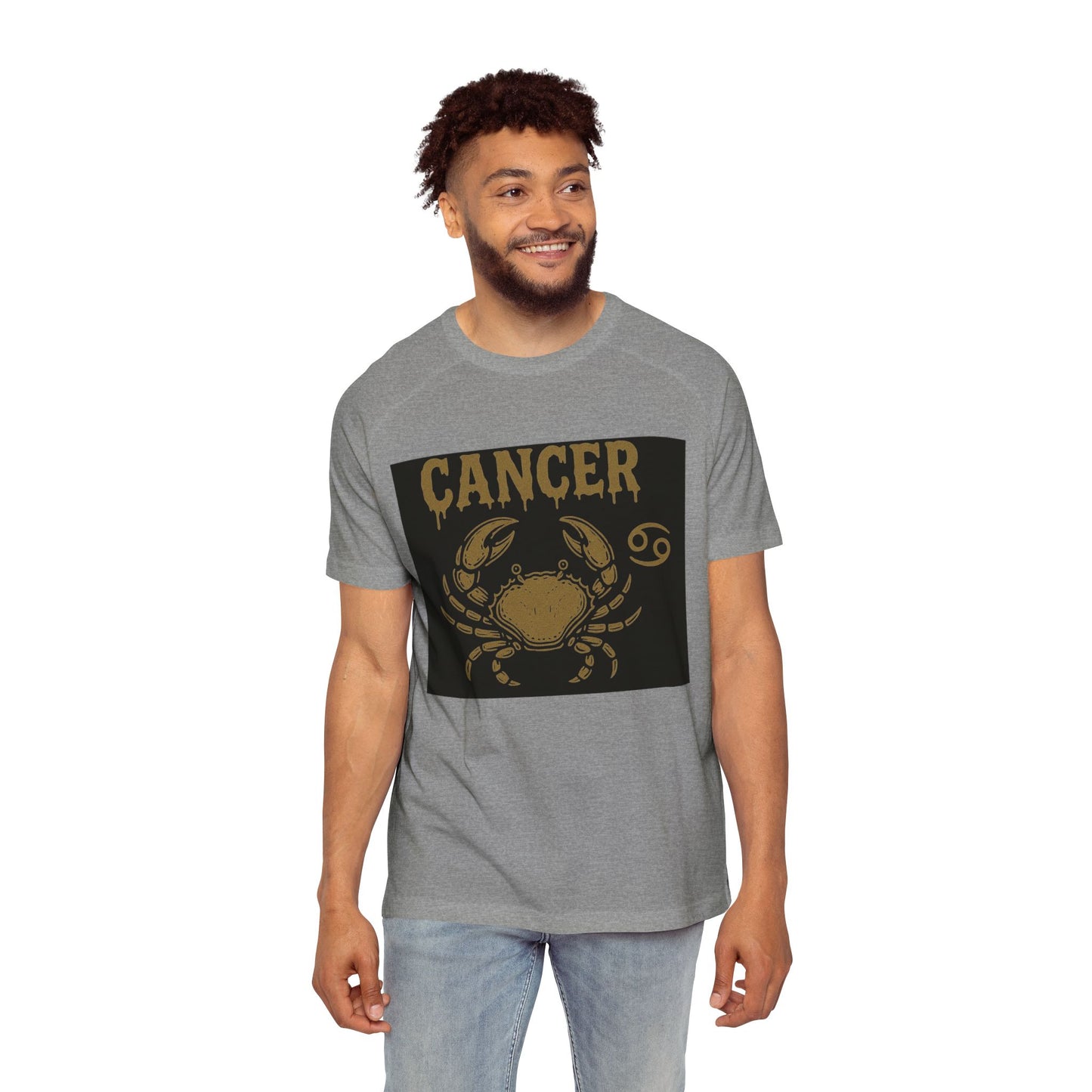 Cancer Sign Men's Raglan T-Shirt, Astrology Tee, Horoscope Apparel, Gift for Astrology Lovers, Star Sign Shirt