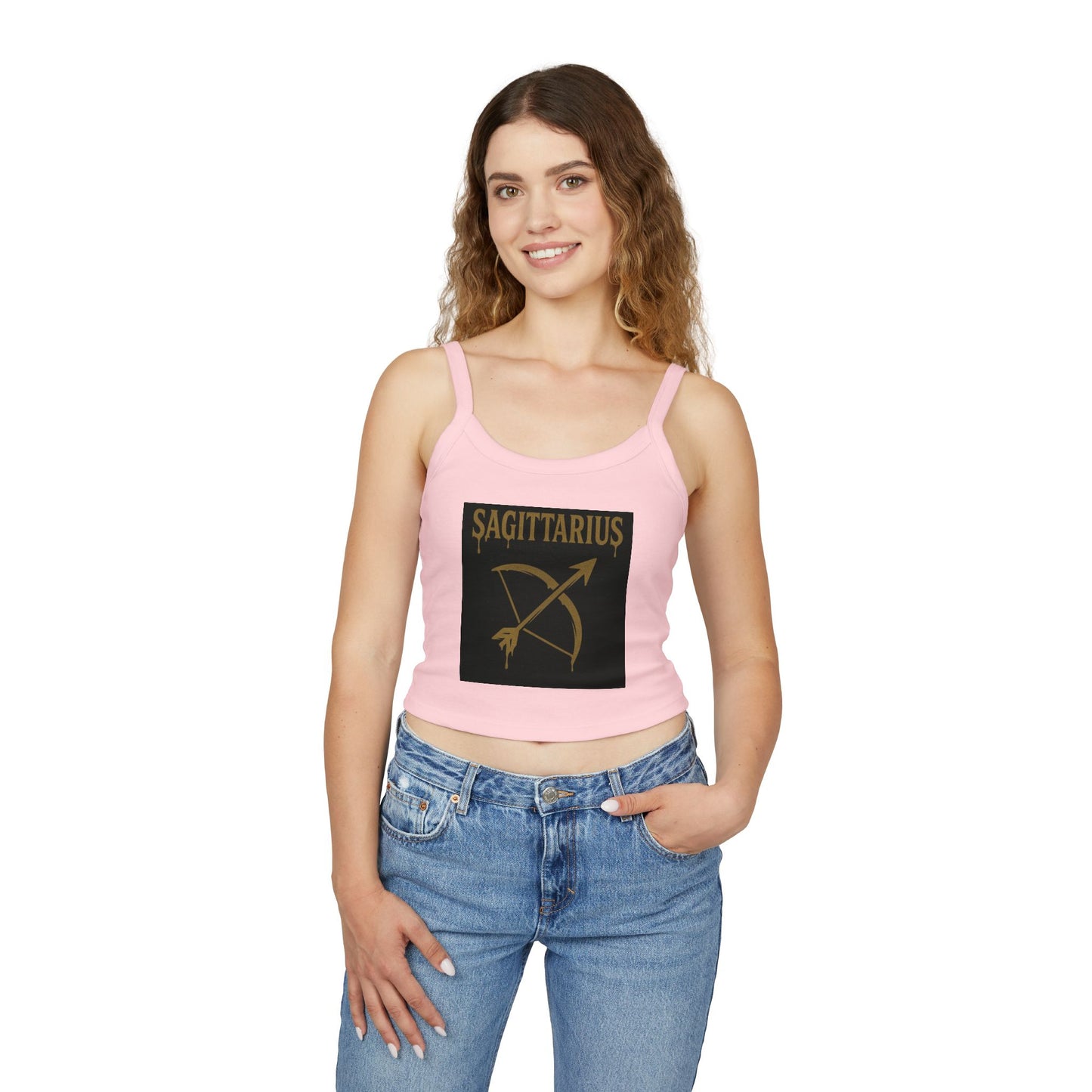 Sagittarius Zodiac Spaghetti Strap Tank Top, Astrology Apparel, Horoscope Gift, Birthday Top, Summer Fashion, Zodiac Sign Clothing