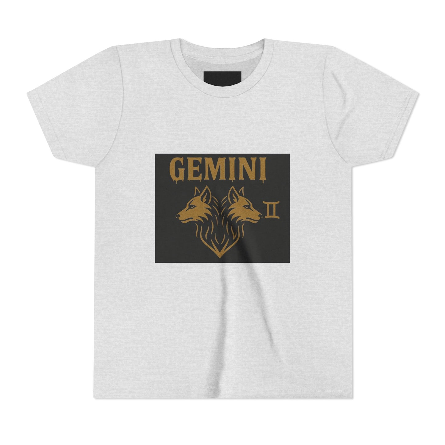 Gemini Wolf Youth Short Sleeve Tee - Astrology Shirt, Birthday Gift, Zodiac Apparel, Unique Tee for Kids