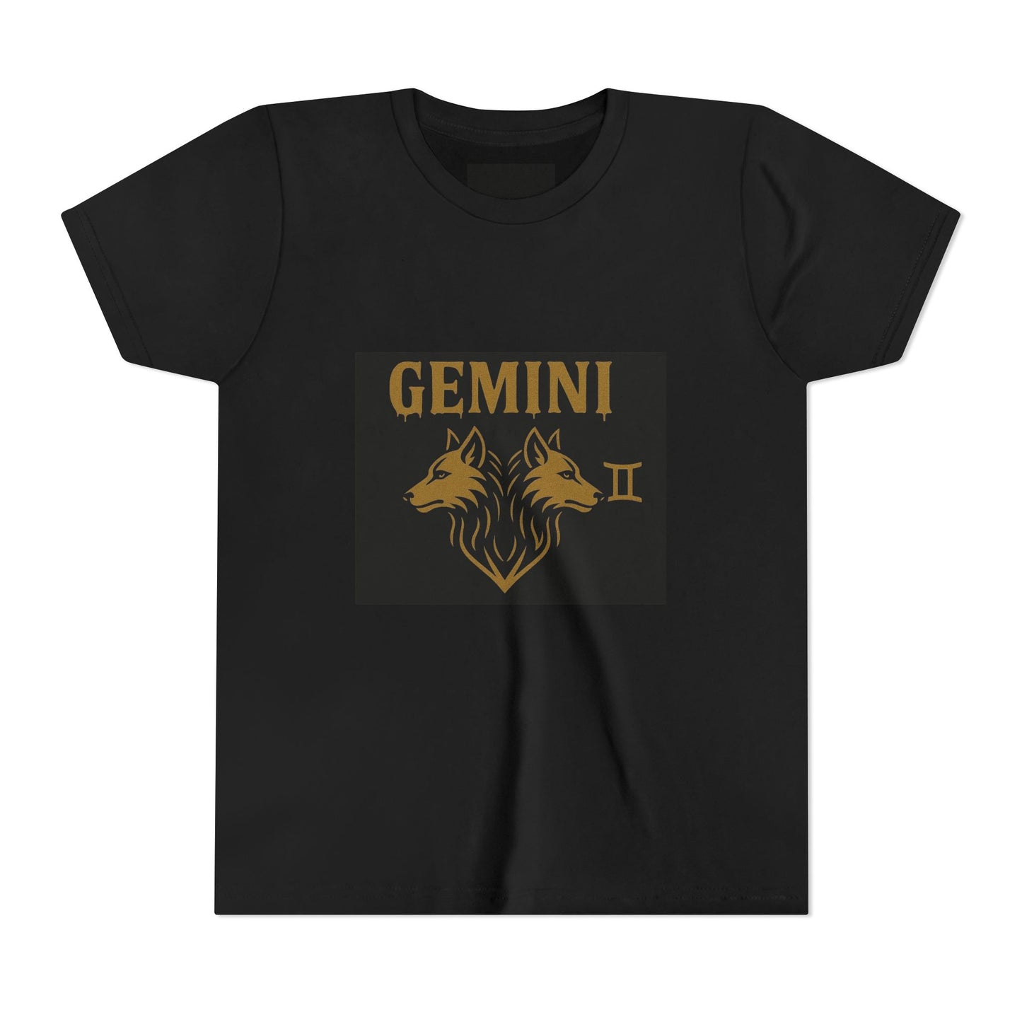 Gemini Wolf Youth Short Sleeve Tee - Astrology Shirt, Birthday Gift, Zodiac Apparel, Unique Tee for Kids