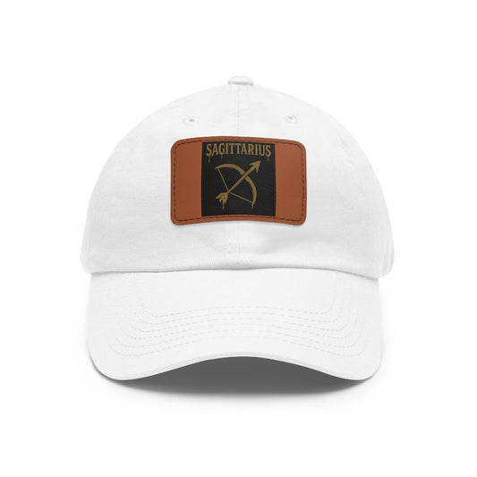 Dad Hat with Leather Patch, Astrology Fashion Hat, Gift for Pisces, Casual Outfit Accessory, Birthday Gift for Him