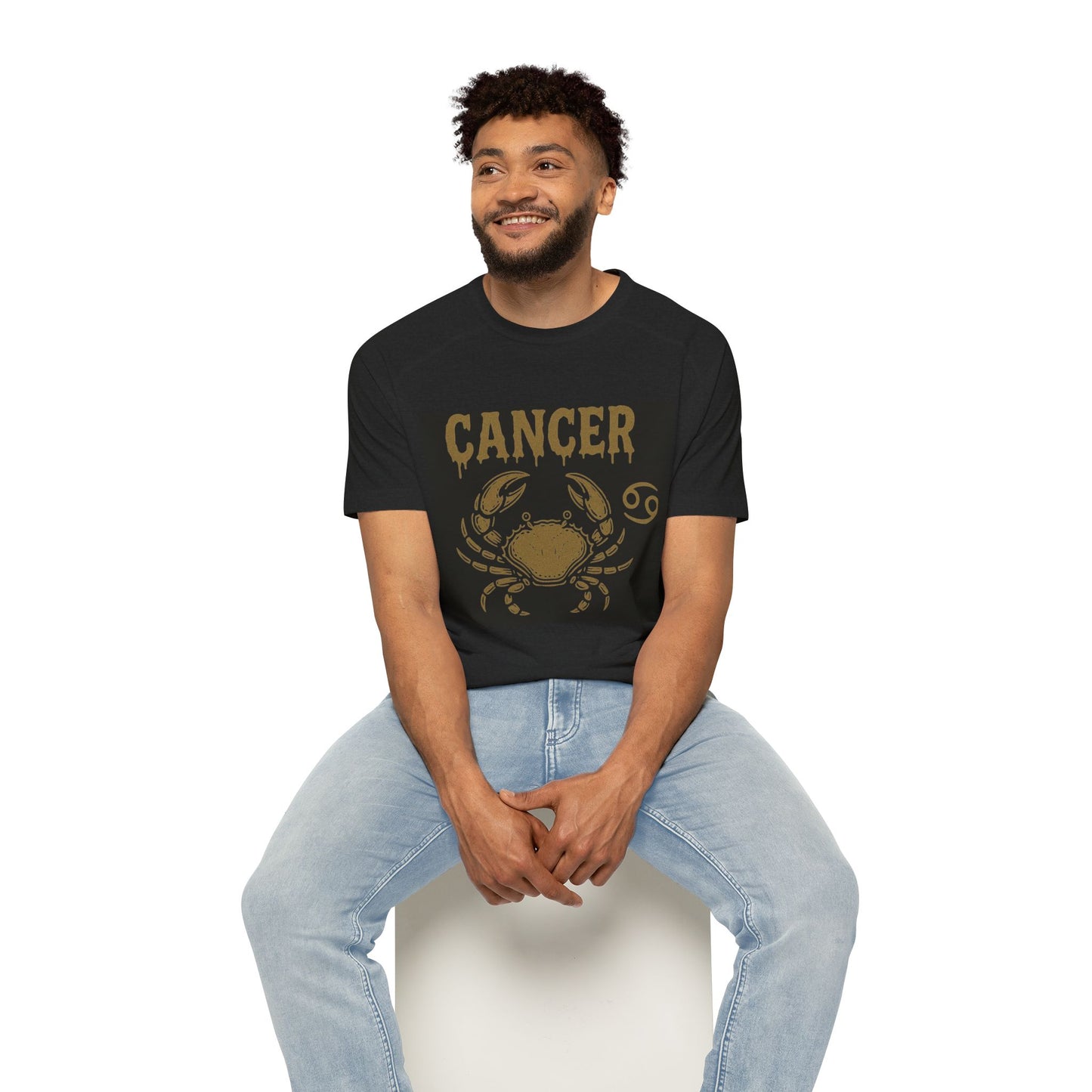Cancer Sign Men's Raglan T-Shirt, Astrology Tee, Horoscope Apparel, Gift for Astrology Lovers, Star Sign Shirt