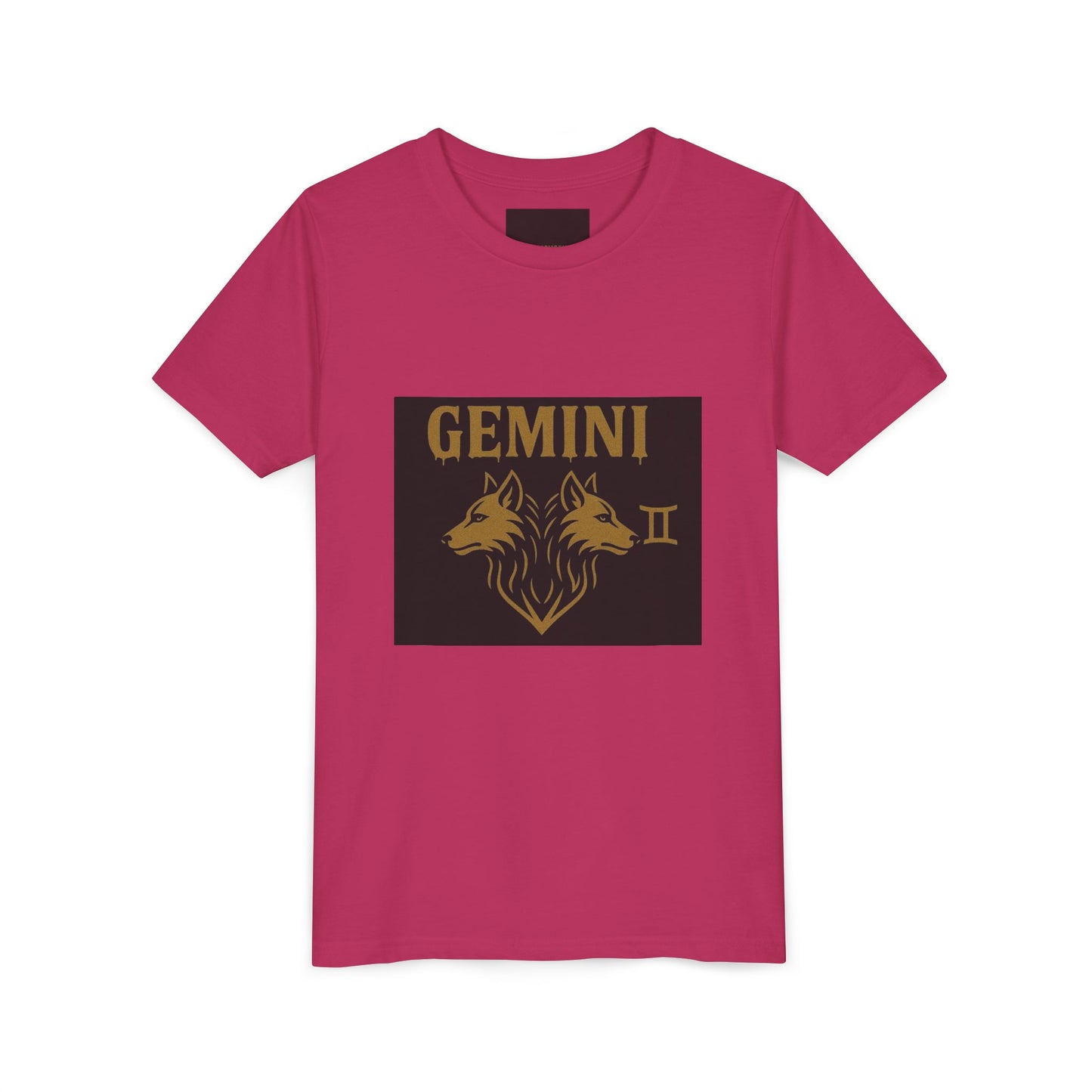 Gemini Wolf Youth Short Sleeve Tee - Astrology Shirt, Birthday Gift, Zodiac Apparel, Unique Tee for Kids